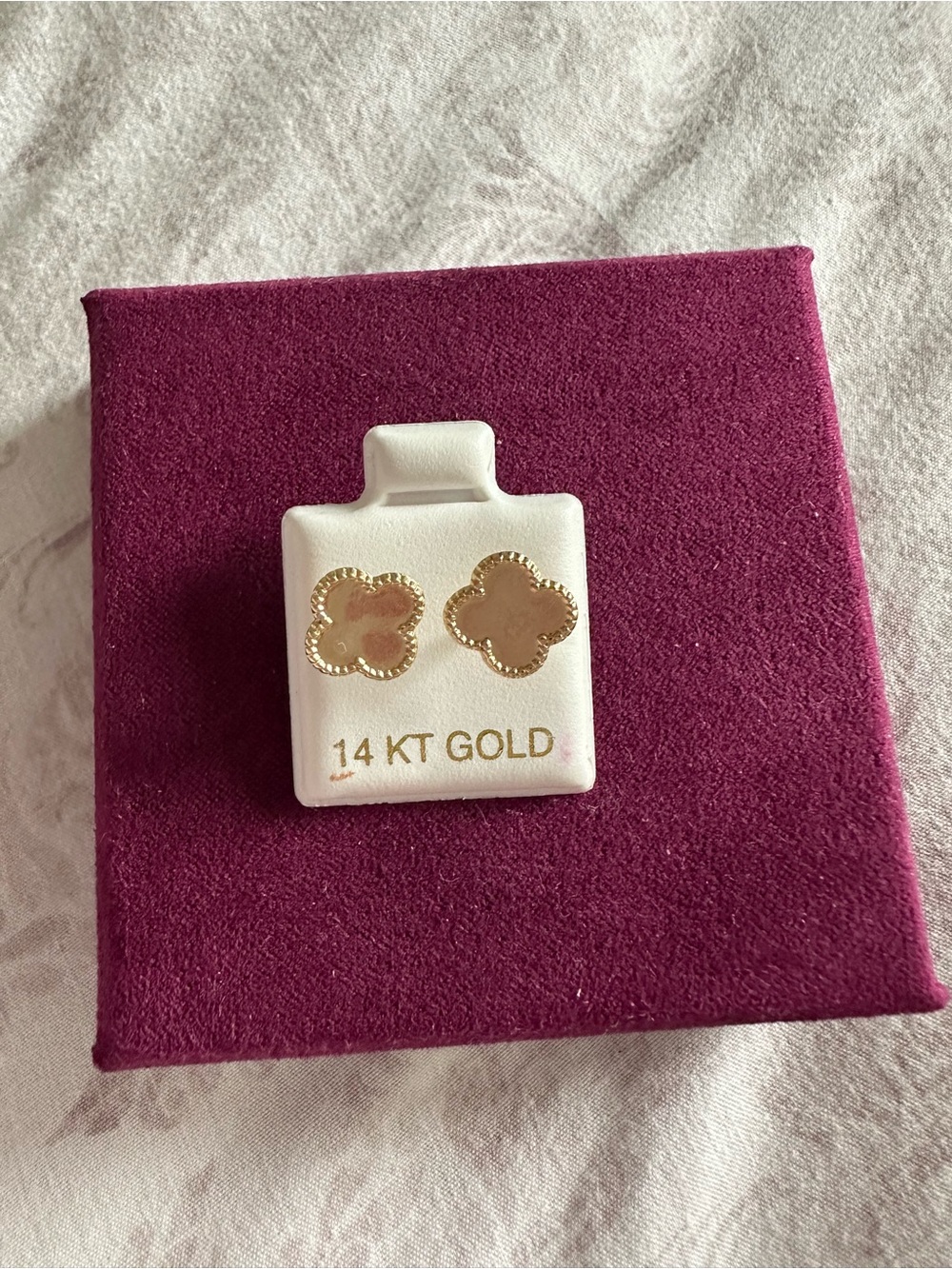 14K Gold Flower Stud Earrings - Pink Gold